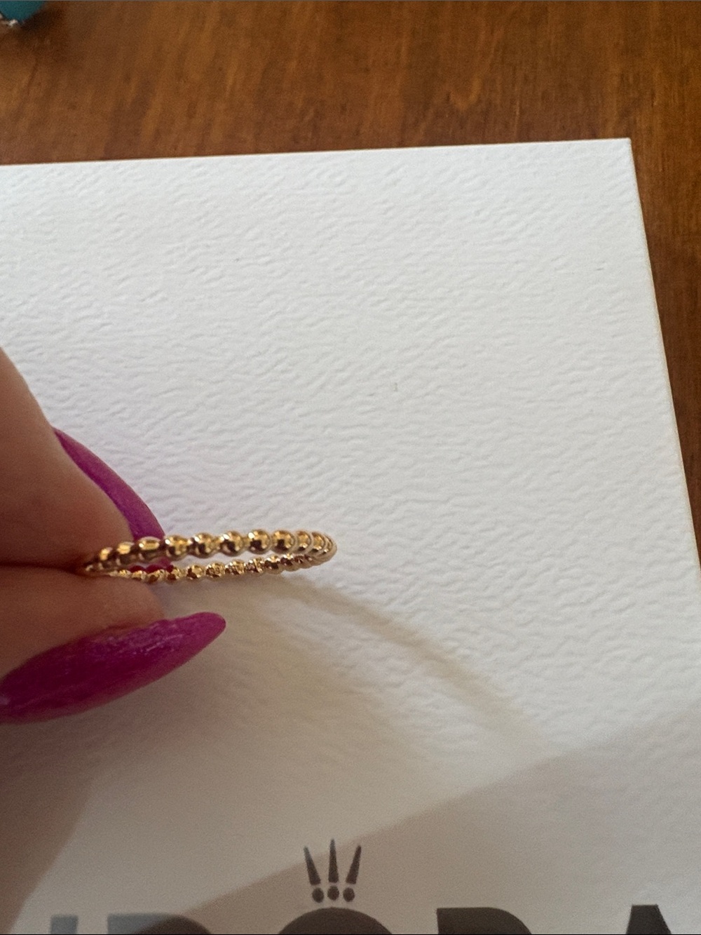 Pandora Gold Bead Stackable Ring - Picture 2 of 4